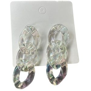 Acrylic Translucent Chain Link Style Drop Earrings